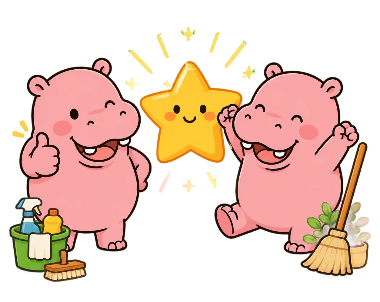 Roxily characters celebrating a shared win