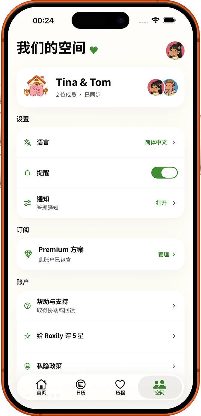 Roxily 共享空间设置截图